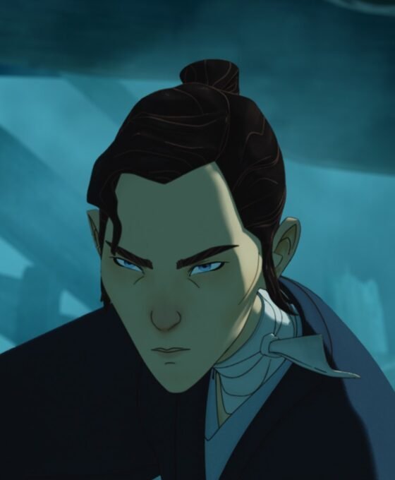 Mizu below decks with her meteorite-forged blade in Blue Eye Samurai season 2